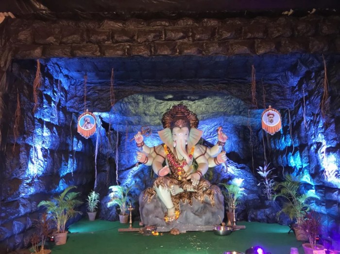 How to make cave for ganpati decoration