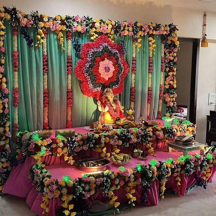 How to make cave for ganpati decoration