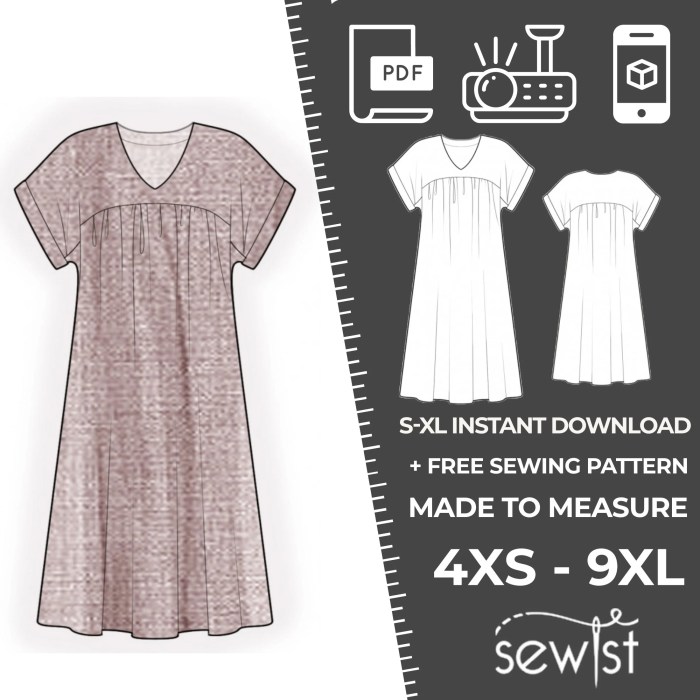 Women's t shirt dress pattern